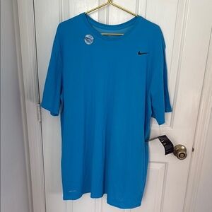 New Nike Blue Short Sleeve Tee Vibrant Athletic Wear,Dry Fit Cotton Tee